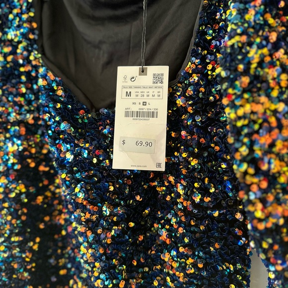 Zara sequin dress with sweetheart neckline - Picture 2 of 5